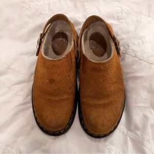 Dr. Martens Isham Faux Shearling Lined Suede Slingback Mules